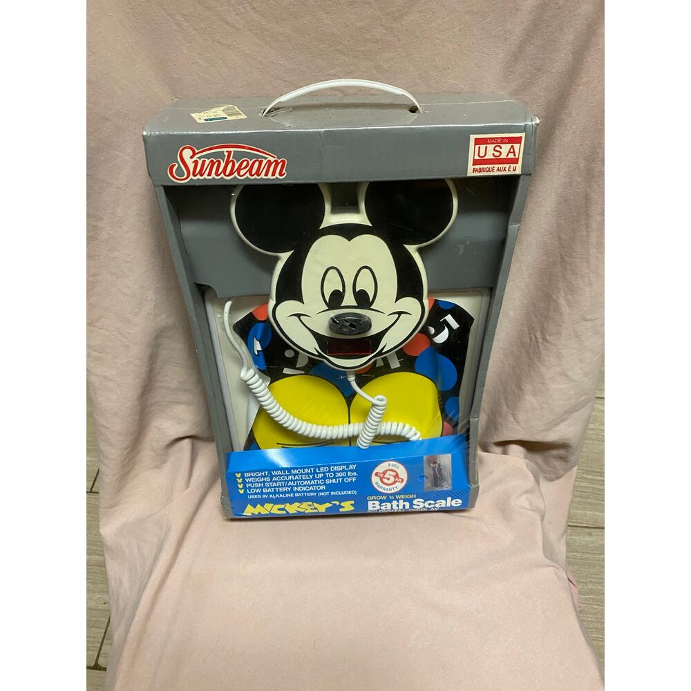 Vintage Sunbeam Mickey Mouse Bath Scale Digital Display Mickey's Grow'n Weight